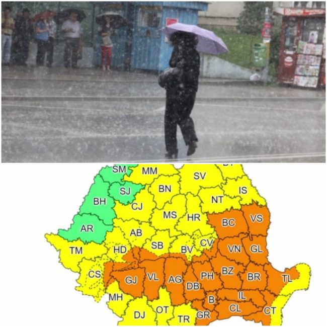 Alertă ANM: Cod portocaliu de vreme severă imediată în județul Argeș