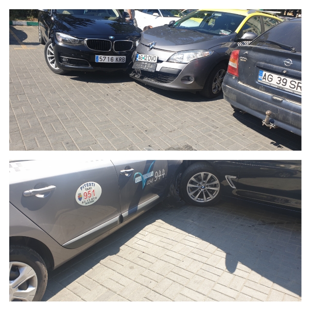 Accident stupid și scandal în parcare la Muntenia