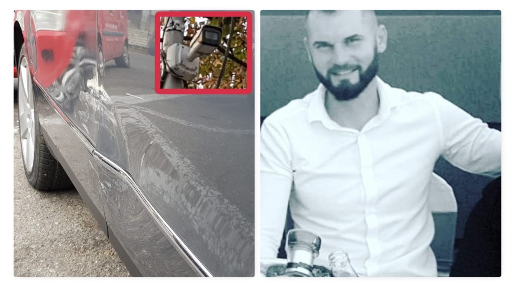 Un om de afaceri din Pitești și-a găsit mașina lovită, autorul a fugit