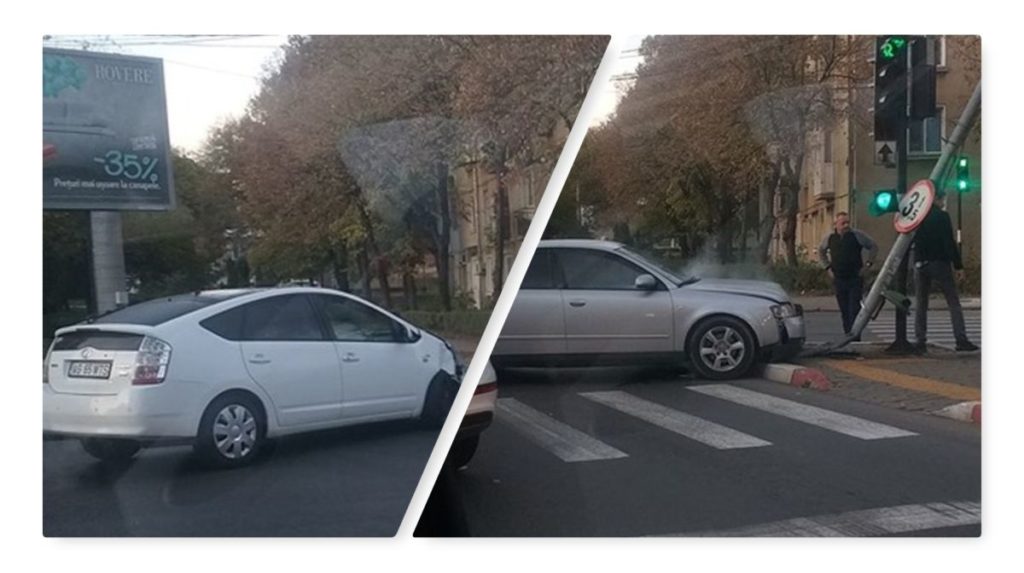 Accident în Pitești cu un șofer băut