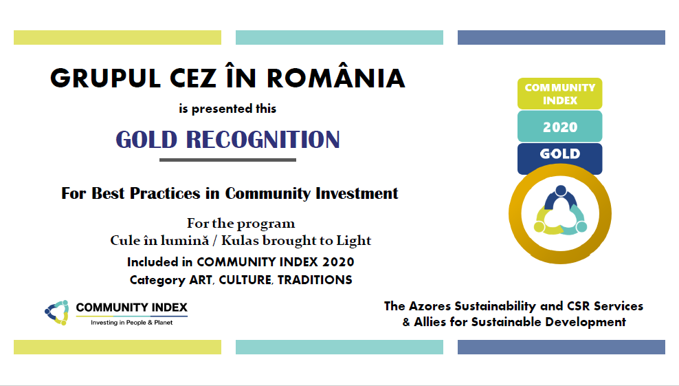 Grupul CEZ în România este premiat cu Gold Recognition în cadrul Community Index 2020 pentru trei programe diferite: 