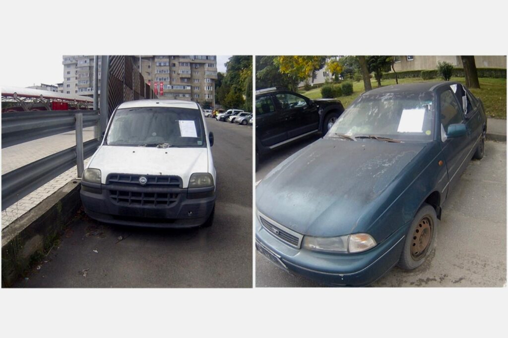 Se caută proprietarii a două mașini abandonate în Pitești!