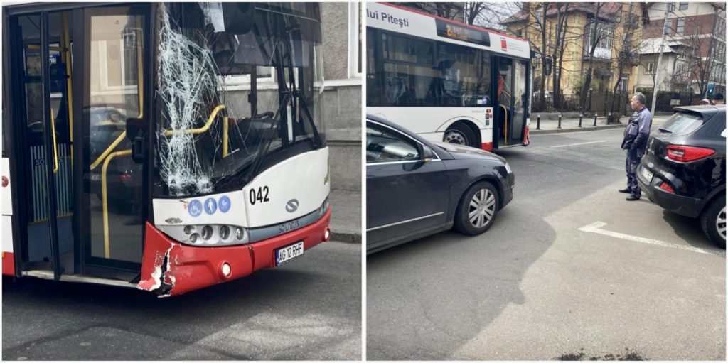 Autobuz Publitrans, accidentat acum în Pitești!