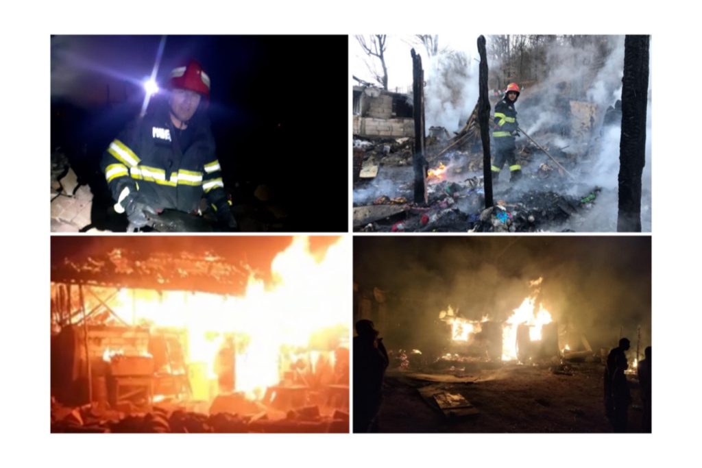 Noapte de foc în Argeș, pompierii au luptat cu flăcările distrugătoare