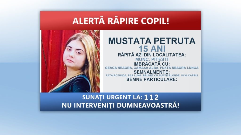 Ce s-a întâmplat cu fata răpită ieri în Pitești. Anunțul Poliției