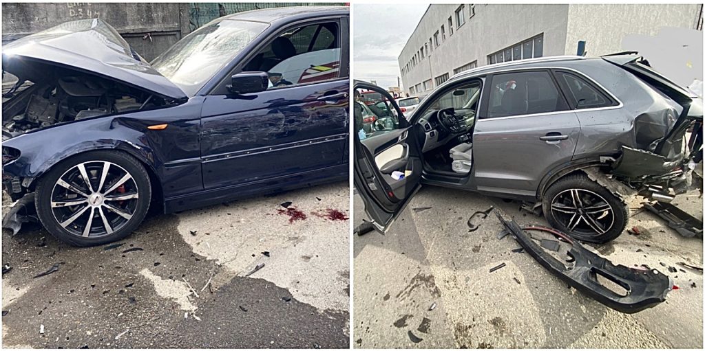 Accident cu 4 mașini în Pitești, o persoană este grav rănită!