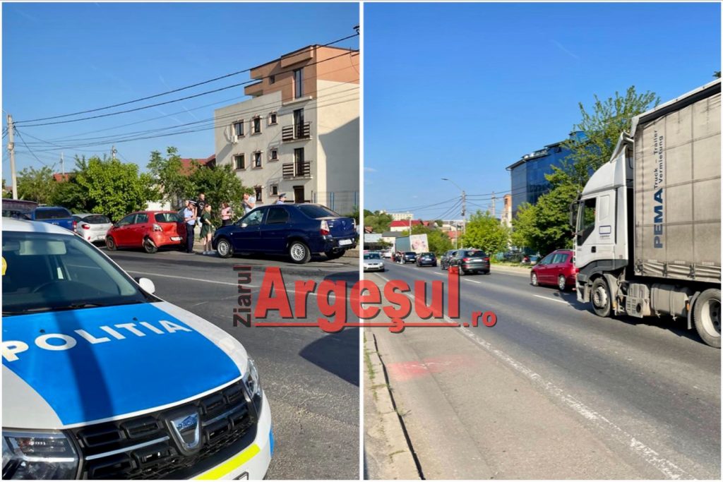 Aglomerație în Pitești, accident cu trei mașini implicate