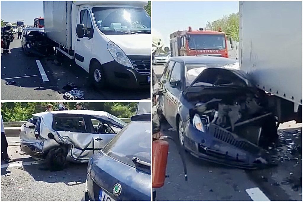 Accident grav în zona Carrefour Pitești, mașini zdrobite!