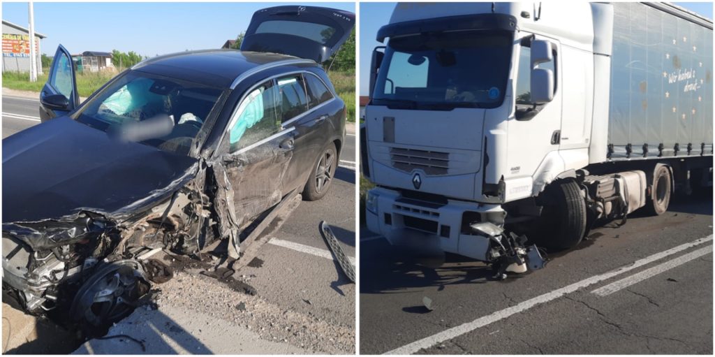 Accident în Argeș, mașină distrusă