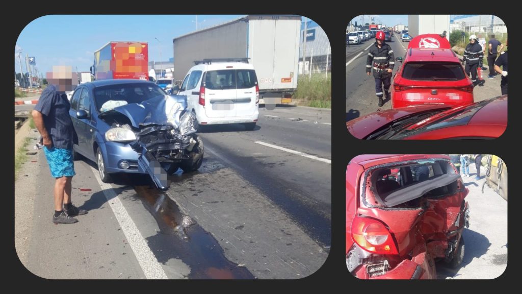 Trei mașini implicate în accident lângă Auchan Bradu