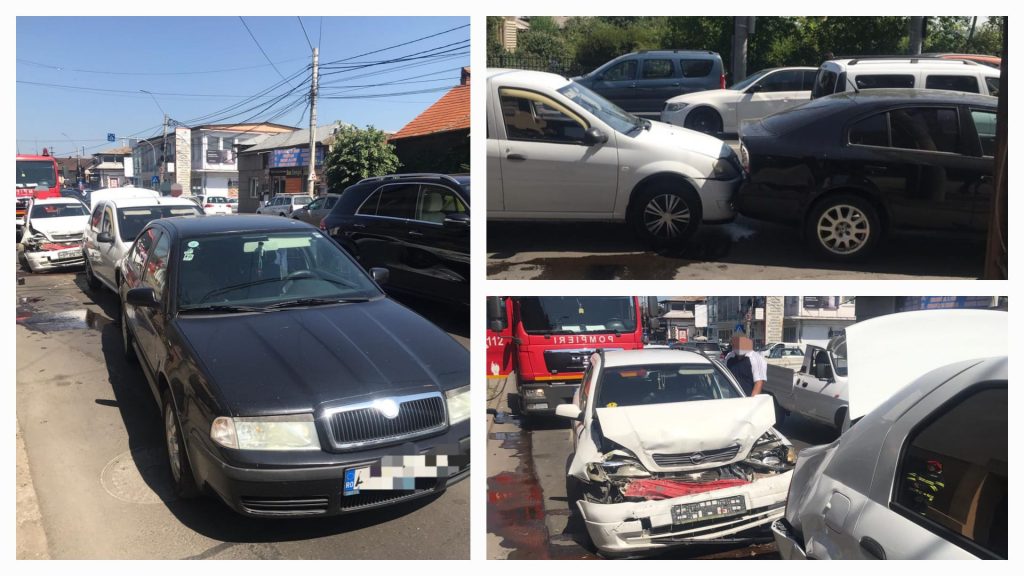 Carambol cu 3 mașini în Pitești, Găvana