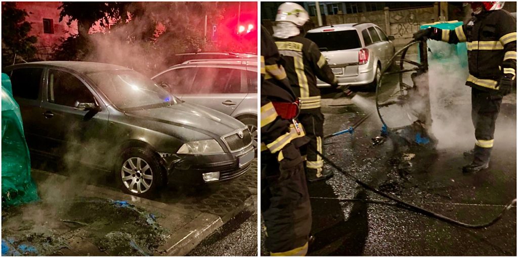Doi tineri din Pitești au vrut să dea foc mașinilor din parcare