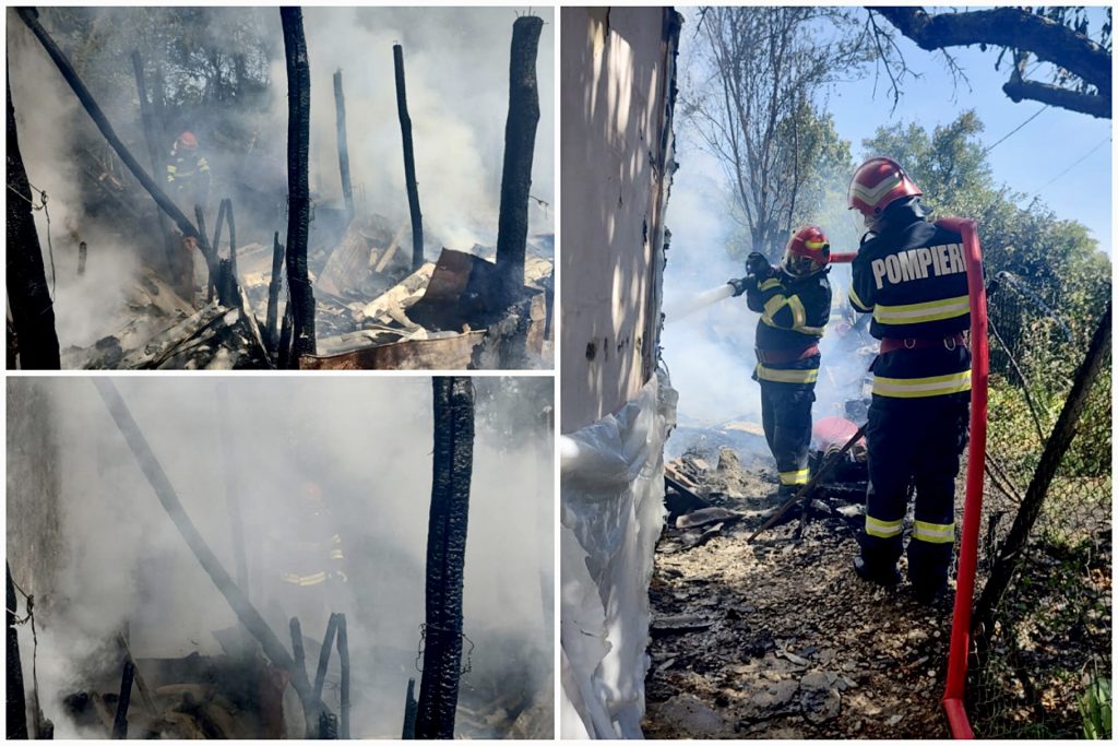 O bătrână a rămas pe drumuri după ce flăcările i-au înghițit casa