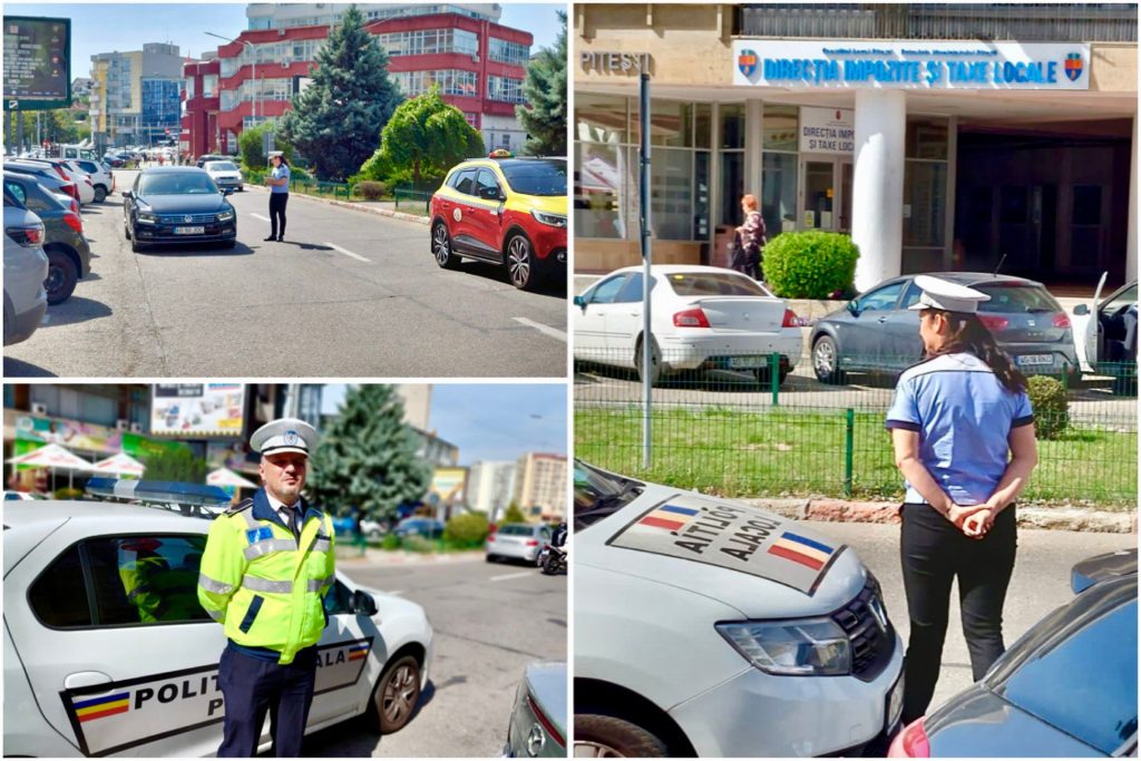 Șoferi amendați de polițiștii locali în centrul Piteștiului
