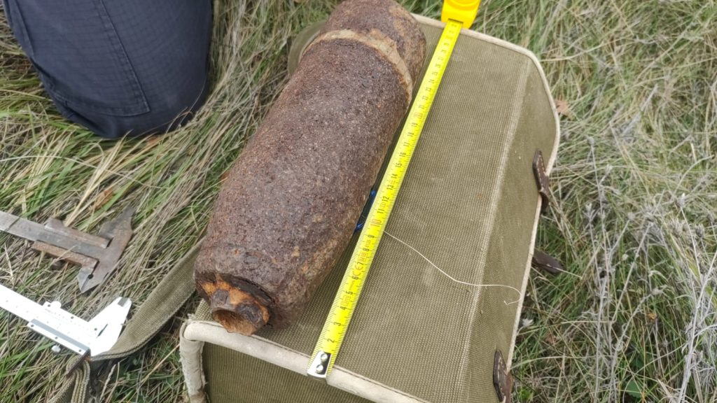 Proiectil exploziv descoperit în Argeş
