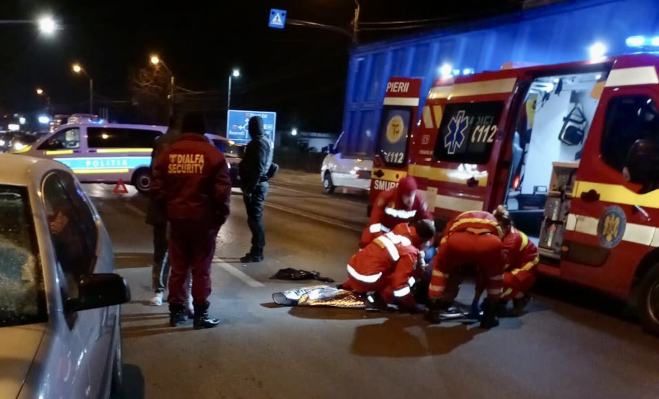 Pieton lovit de mașină în Pitești