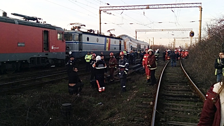 Accident feroviar la gara Pitești. Incendiu și patru victime