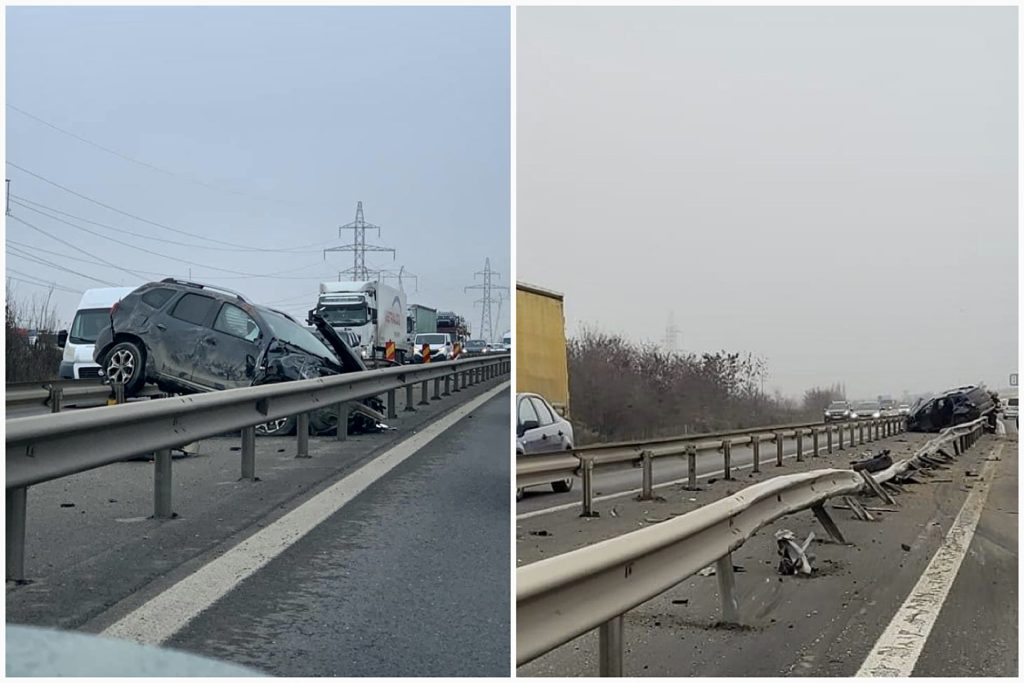 Accident pe A1 București-Pitești. Traficul este îngreunat