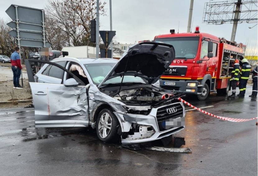 Accident pe DN 65 B, sensul de mers Pitești - București