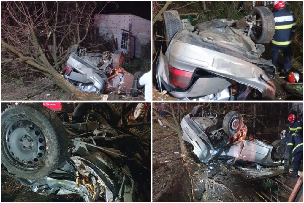 Mașină răsturnată în Argeș. Șofer grav rănit
