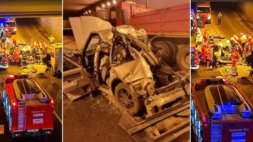 Doi tineri de 19 ani au murit într-o mașină zdrobită de camion