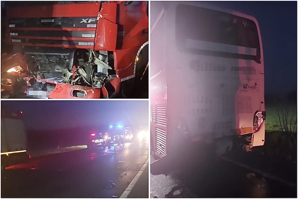Accident între un autocar, un cap tractor cu remorcă și un autoturism în Argeș