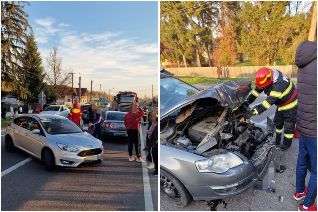 Accident în localitatea Stâlpeni, trei mașini implicate