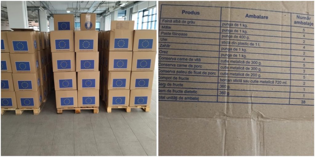 O noua tranșă de distribuire a pachetelor cu produse alimentare în Pitești