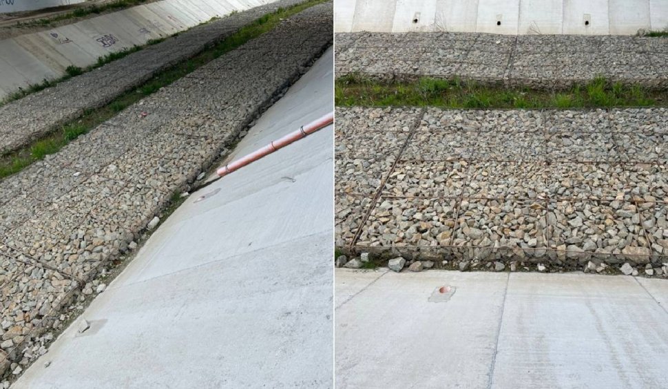 Hoții au furat plasele care susţin pietrele din gabioanele montate pe Drumul Craiova-Piteşti