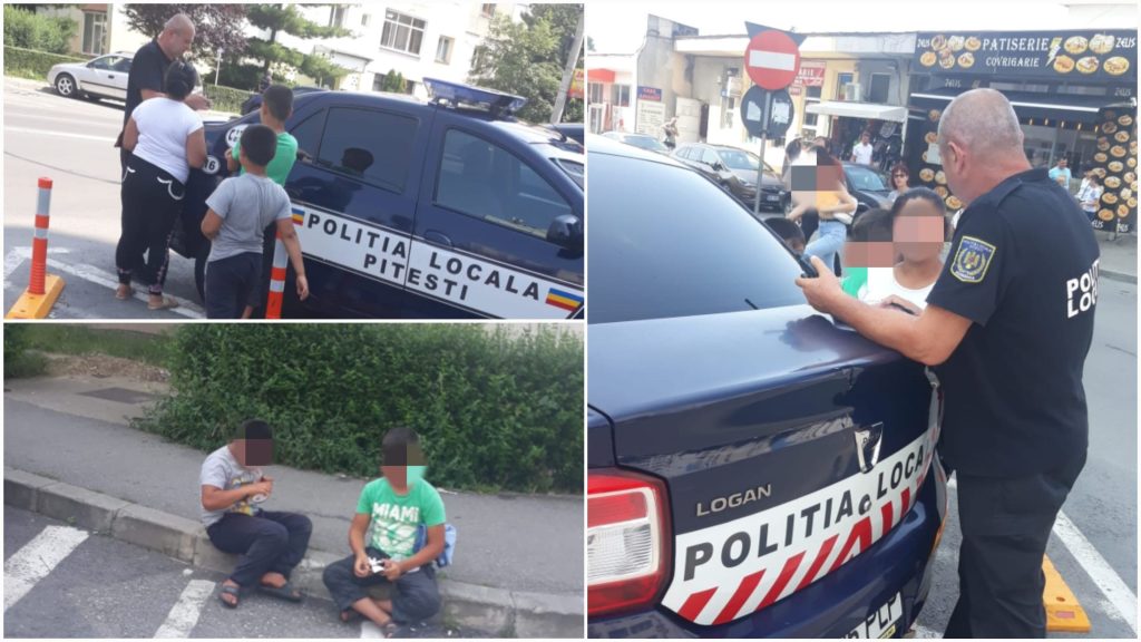 Cerșetori care trimiteau minori la înaintare, amendați de polițiștii locali din Pitești
