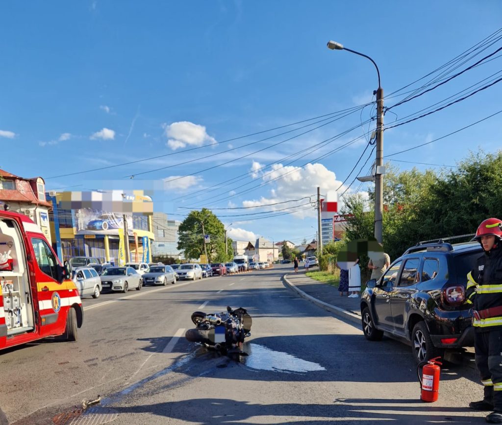 Accident grav în Pitești, motociclist cu piciorul amputat