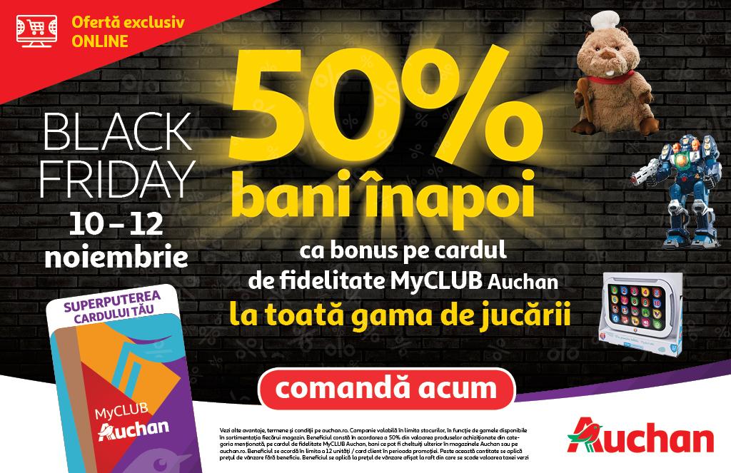 Black Friday la Auchan cu reduceri și oferte spectaculoase în magazine și la o gamă largă de produse pe auchan.ro