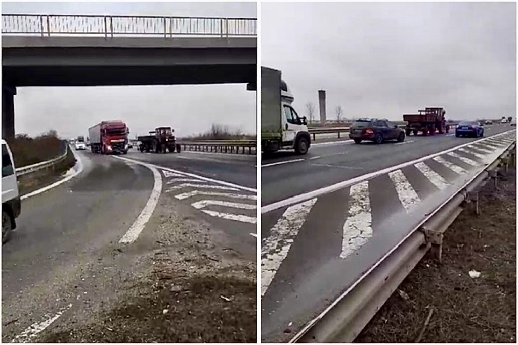 Viral! Cum a fost surprins un bărbat pe autostrada A1 Bucureşti-Piteşti