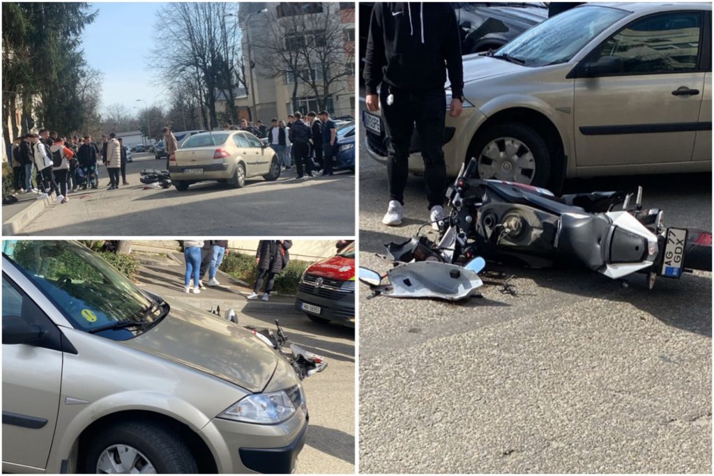 Motociclist lovit de mașină în Pitești