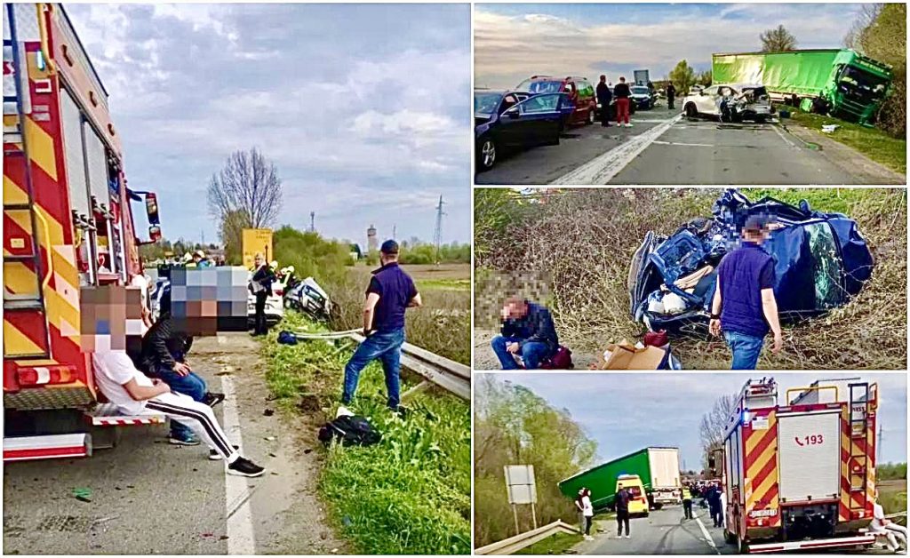 Nebunie curată! Un șofer român drogat a intrat în 15 mașini