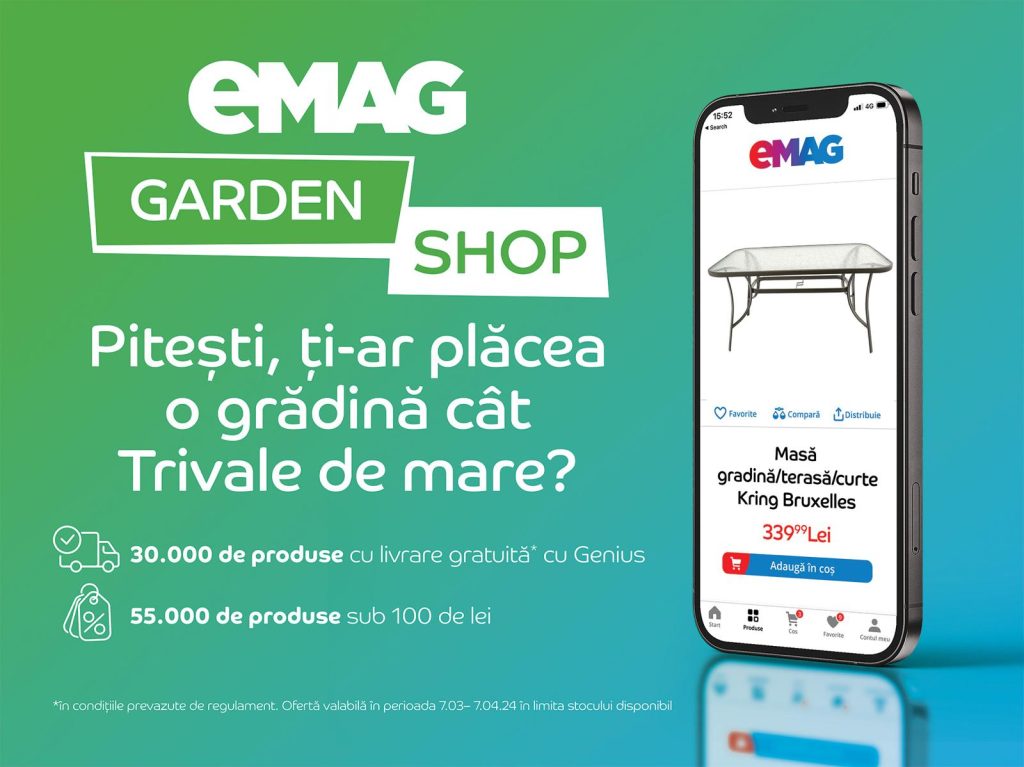 Pentru o grădină mare cât Trivale, eMAG lansează Garden Shop
