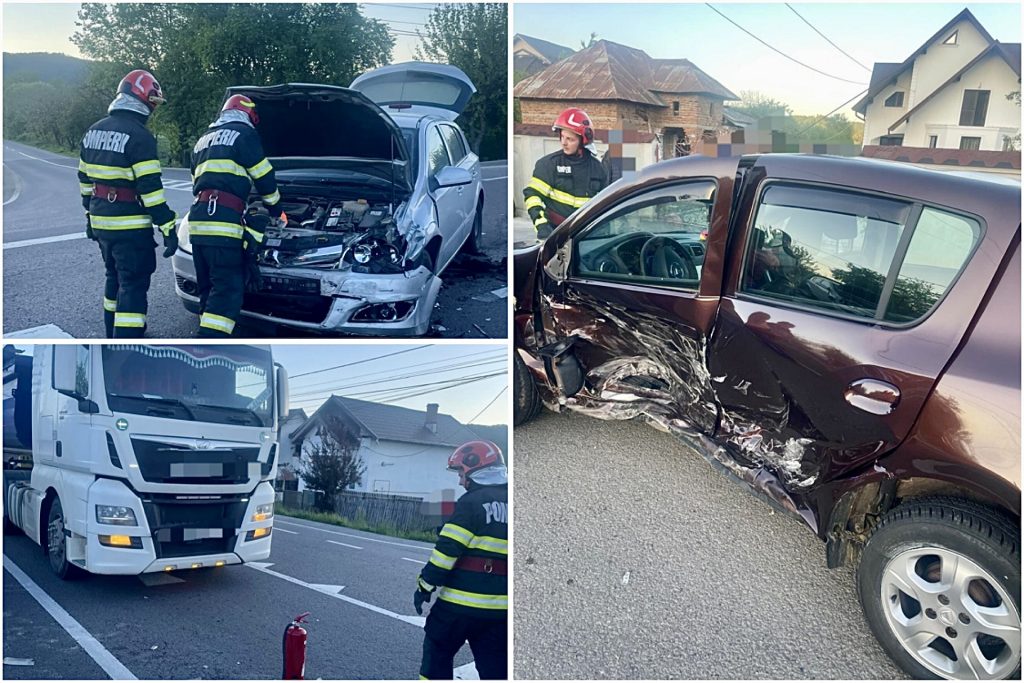 Accident cu un autocamion și două autoturisme în Argeș