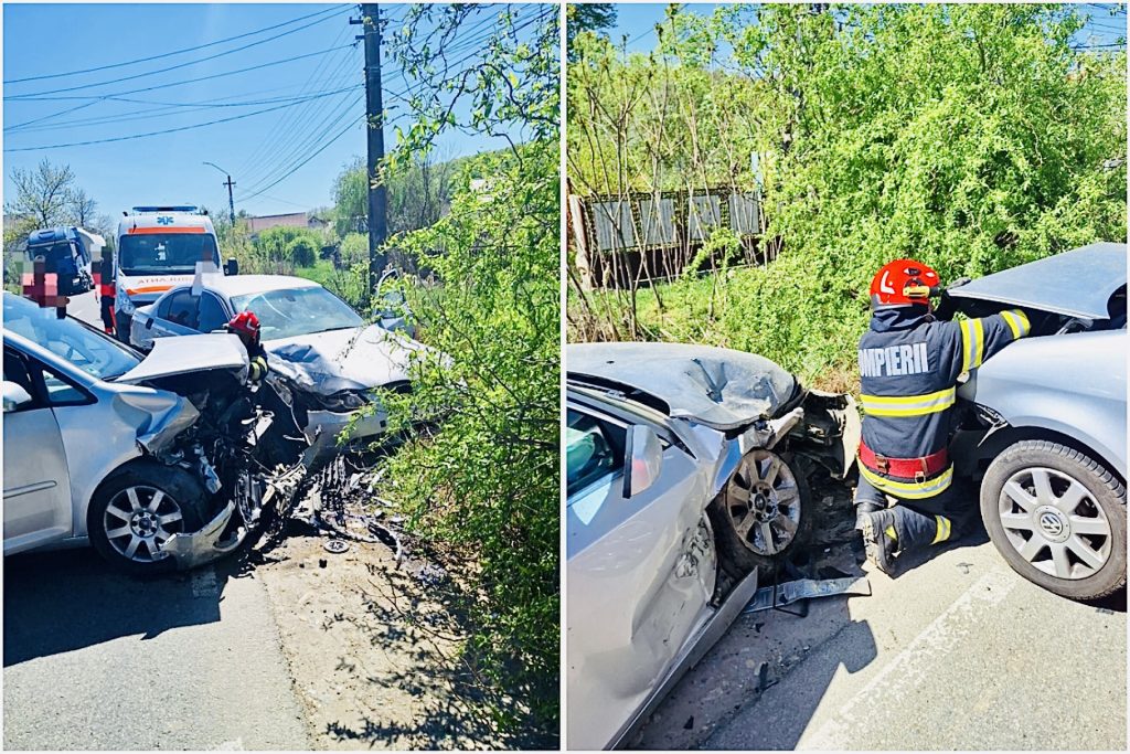 Accident în Argeș, două mașini grav avariate