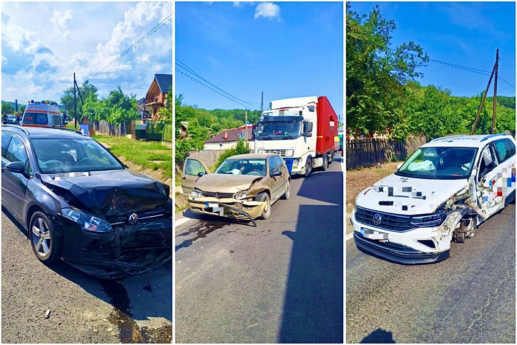 Accident cu un camion și trei mașini implicate în Argeș