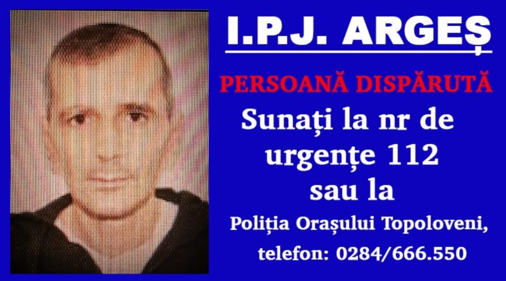 Ce s-a întâmplat cu bărbatul de 43 ani dispărut ieri în Argeș