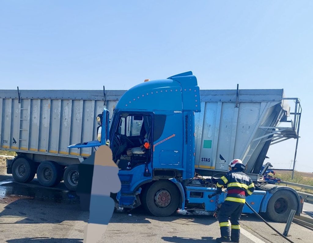 Accident rutier produs pe autostrada A1, km 90