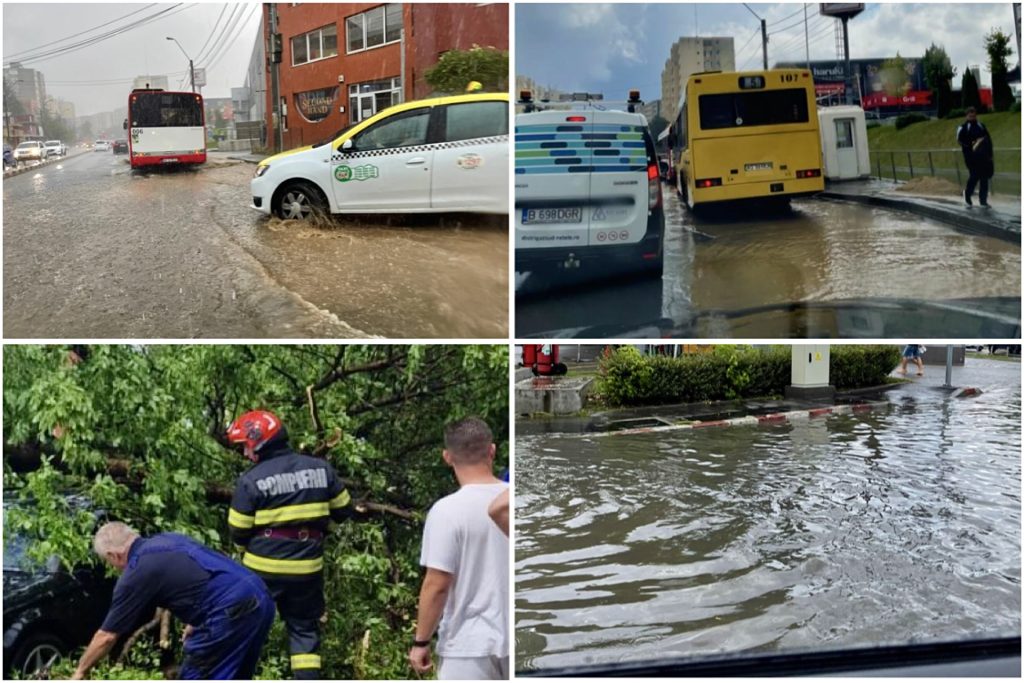 Cod portocaliu! Inundații în Argeș, copaci căzuți, dezastru în trafic