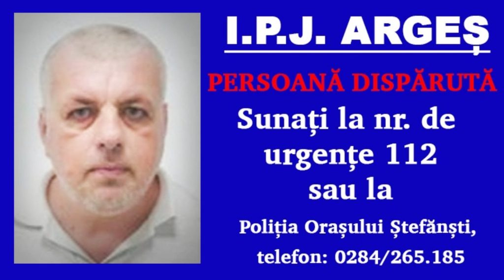 Poliția din Argeș, în alertă! Ați văzut acest bărbat?