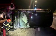 Un autoturism s-a răsturnat în orașul Topoloveni