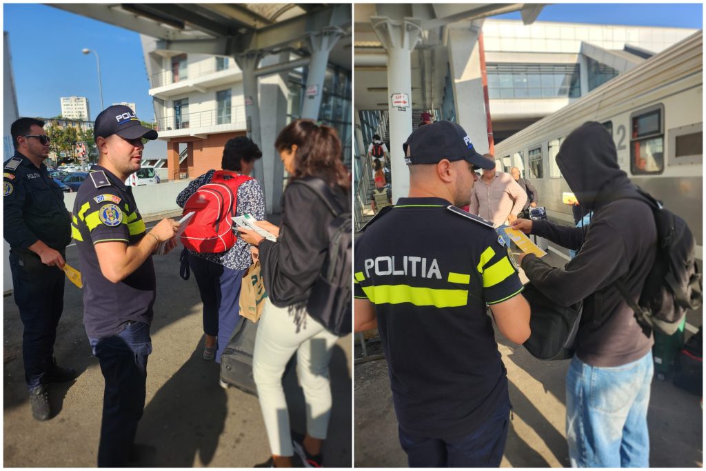 Polițiștii argeșeni, lecții de siguranță pentru călători în Gara Pitești