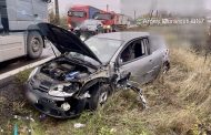Accident grav între un autoturism și două TIR-uri pe DN7, la Dedulești