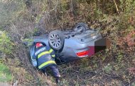 Autoturism ieșit în decor la Bogați. Intervin pompierii și SAJ