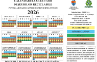 Graficul de colectare a deșeurilor reciclabile pentru abonații casnici din municipiul Pitești pentru anul 2026!
