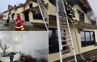 Incendiu la o vilă din Argeș. Femeie cu atac de panică, asistată de SMURD