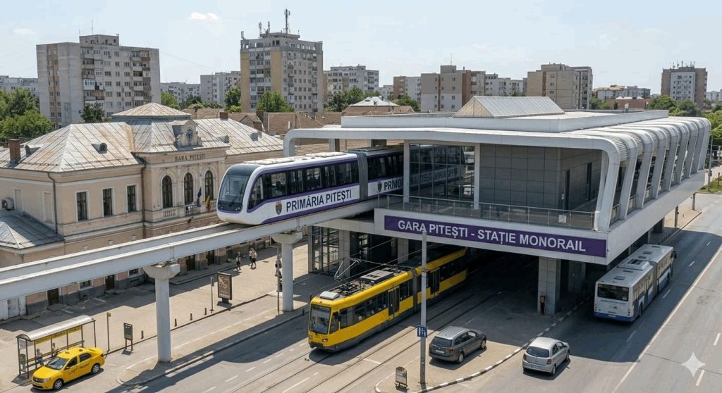 Poza pentru articolul Exclusiv. Piteștiul ar putea avea un monorail futuristic. Iată planul detaliat!